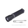 Solarbetriebene USB wiederaufladbare flache LED-Taschenlampe